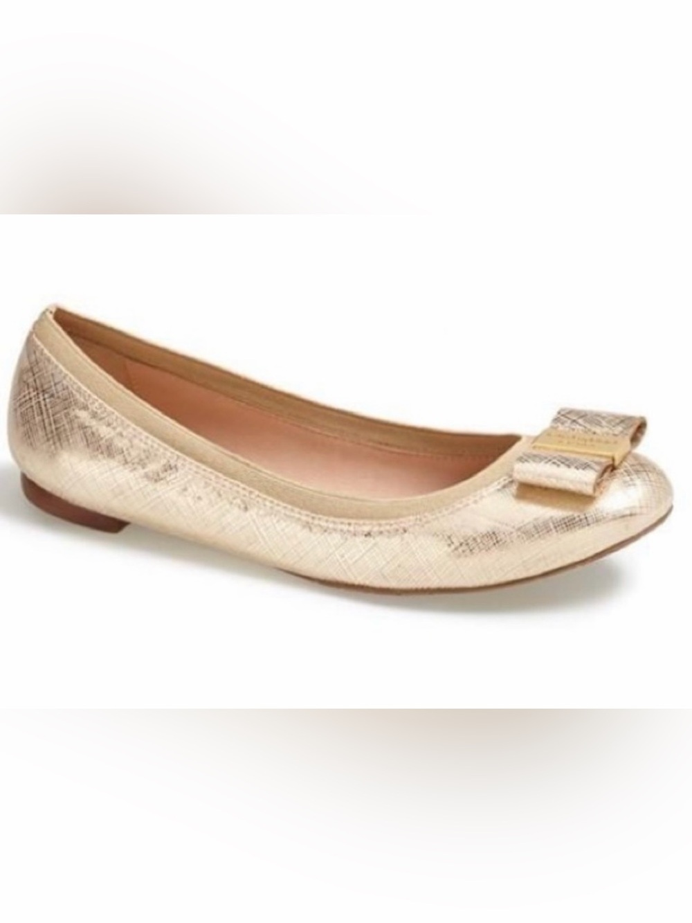 Kate Spade gold flats with bow